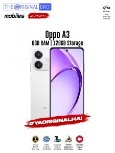 Oppo A3 - 6GB RAM - 128GB Storage - PTA Approved - 12 Months Warranty - White - The Original Bro Mobiles - TOB41
